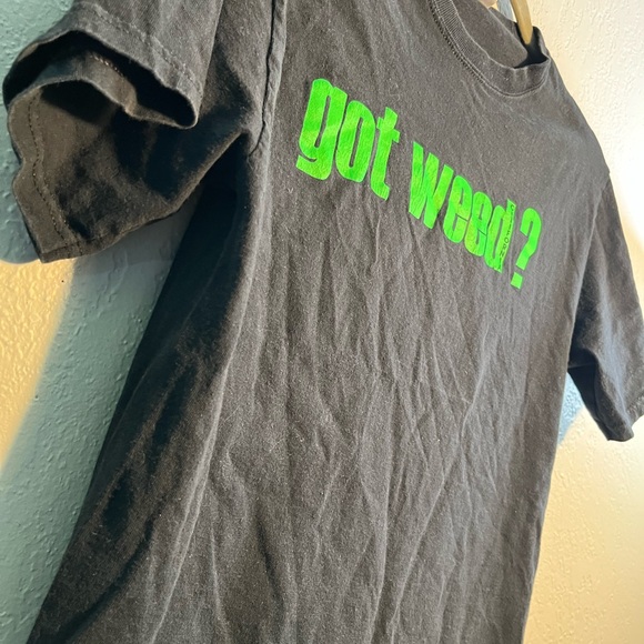 Port and Company Black and Green Short Sleeve Tee SZ S Got Weed California Print - Picture 5 of 10
